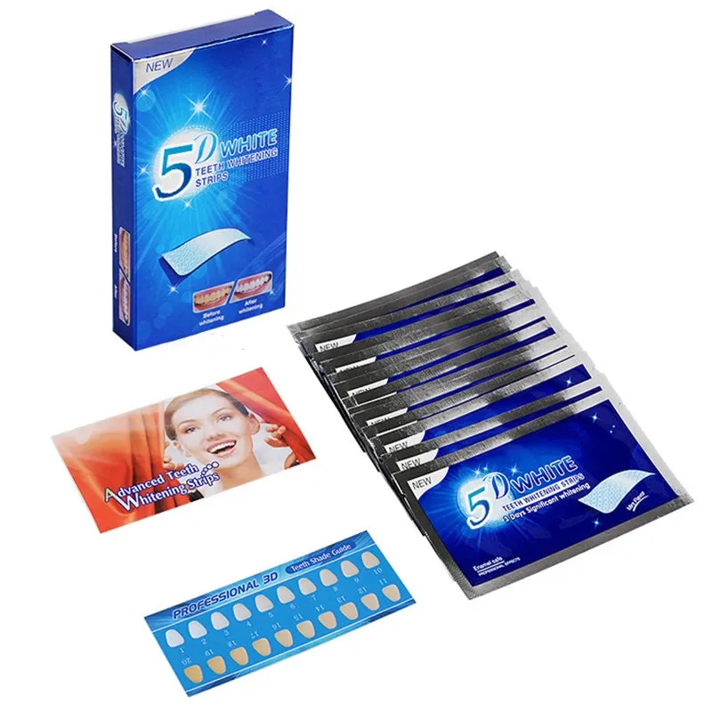 5D Gel Teeth Whitening Strips White Tooth Dental kit Oral Hygiene Care Strip for false Teeth Veneers Dentist seks Whiten gel
