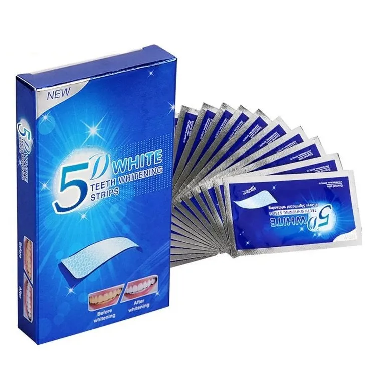 5D Gel Teeth Whitening Strips White Tooth Dental kit Oral Hygiene Care Strip for false Teeth Veneers Dentist seks Whiten gel