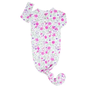 Sweet Purple Flowers Baby Receiving Gown